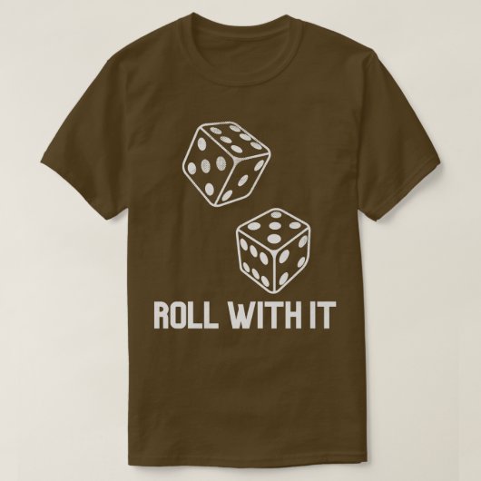 Roll With It Game Night Party Casino Games Retro D T-shirt (Design voorkant)