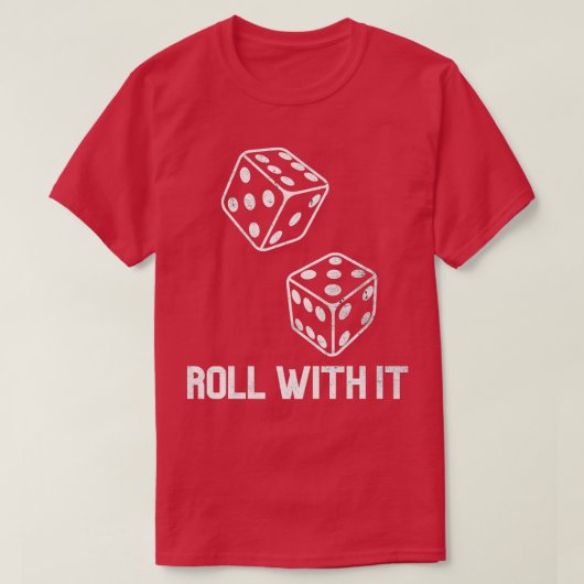 Roll With It Game Night Retro Casino Dice Player C T-shirt (Design voorkant)