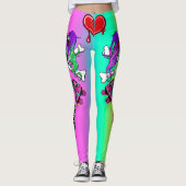 Rolla Grrl Punk Rock geïnspireerde kleurrijke Legg Leggings (Voorkant)
