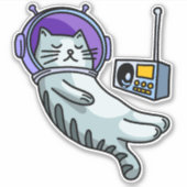 Rollaagtevaartkat In De Ruimte Grappig  Sticker (Voorkant)