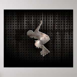 Rollblading; zwart poster