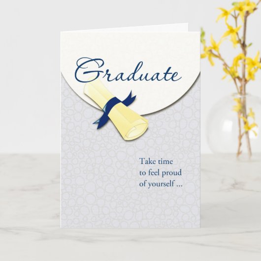 Rolled Diploma Afstuderen Afstuderen Gefeliciteerd Kaart (Gele Bloem)