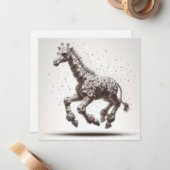 Rolled Magazine papier Giraffe Wenskaart Notitiekaartje (Voorkant / Achterkant in situ)