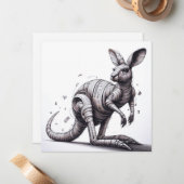 Rolled Magazine Papier Kangoeroe Wenskaart Notitiekaartje (Voorkant / Achterkant in situ)