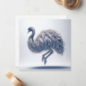 Rolled Magazine Papier struisvogel Wenskaart Notitiekaartje (Voorkant / Achterkant in situ)