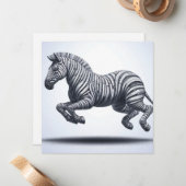 Rolled Magazine Papier Zebra Wenskaart Notitiekaartje (Voorkant / Achterkant in situ)