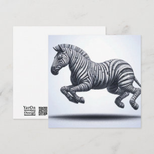 Rolled Magazine Papier Zebra Wenskaart Notitiekaartje