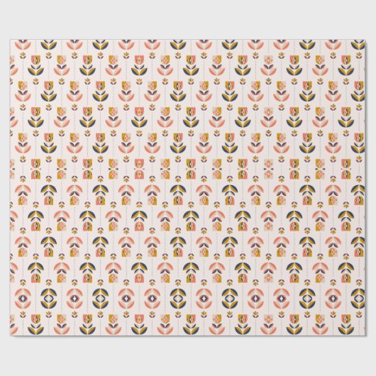 Rolled pink floral wrapping paper with a repeated  cadeaupapier (Vlak)