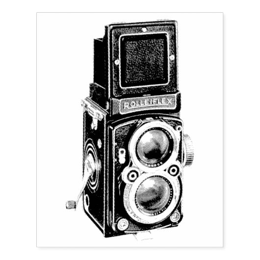  Rolleiflex Medium Format Camera Art Stamp Rubberstempel (Afrduk)
