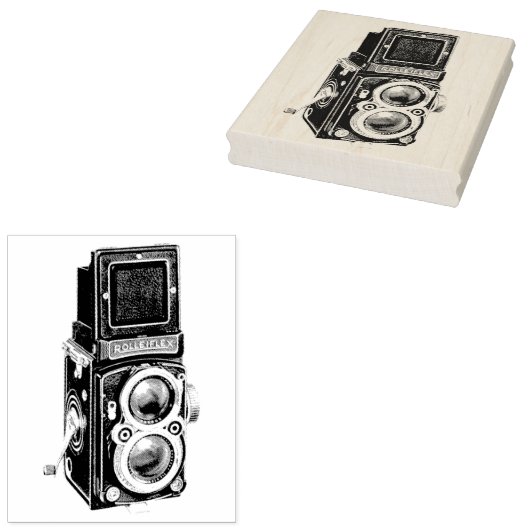 Rolleiflex Medium Format Camera Art Stamp Rubberstempel (Gestempeld)