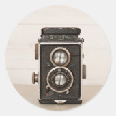  Rolleiflex Twin-lenscamera Ronde Sticker (Voorkant)