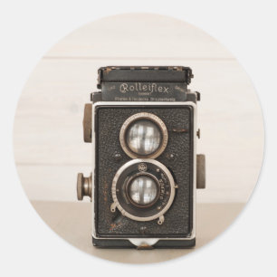  Rolleiflex Twin-lenscamera Ronde Sticker