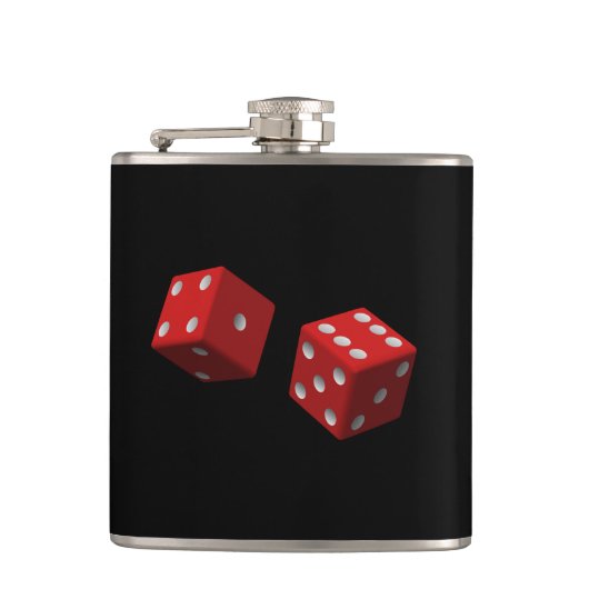 Roll'Em Red Dice Six one Seven Las Vegas Craps Heupfles (Voorkant)