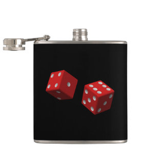 Roll'Em Red Dice Six one Seven Las Vegas Craps Heupfles