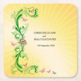 Rollen en vlinders kartonnen onderzetters