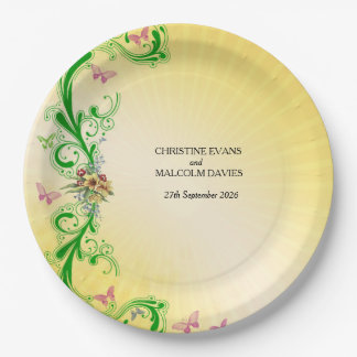 Rollen en vlinders papieren bordje