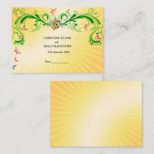 Rollen en vlinders plaatskaartje (Voorkant / Achterkant)