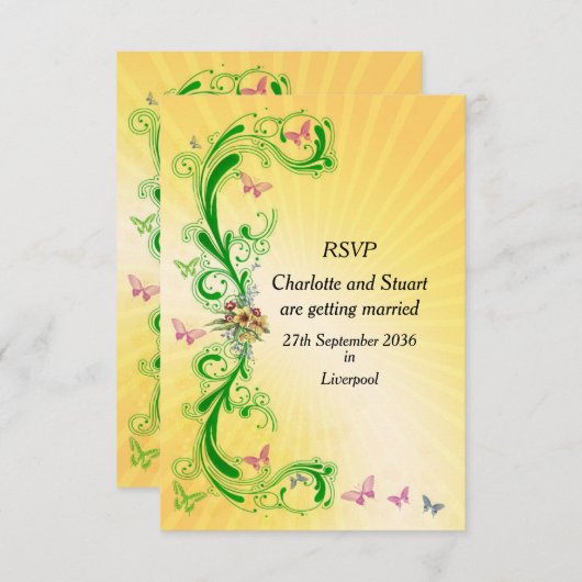 Rollen en Vlinders RSVP Kaartje (Voorkant / Achterkant)