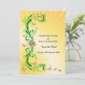 Rollen en vlinders save the date (Staand voorkant)