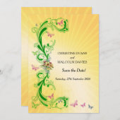 Rollen en vlinders save the date (Voorkant / Achterkant)