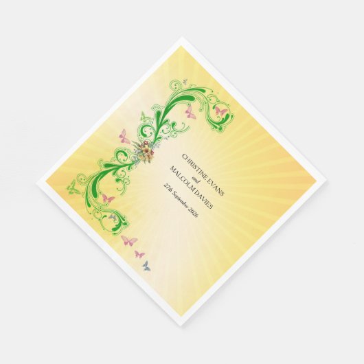 Rollen en vlinders servet (Hoek)