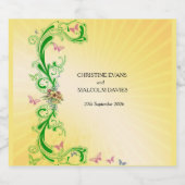 Rollen en vlinders sparkling wijnetiket (Enkel label)