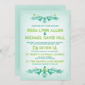 rollen en vogels - smarald bruiloft nodig kaart (Voorkant / Achterkant)