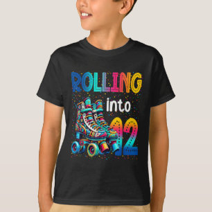 Rollen in 12 jaar oud rolschaatsen 12e geboorte t-shirt