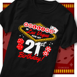Rollen in Las Vegas 21e verjaardagsfeestje in het T-shirt