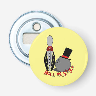 Rollen in stijl - Grapy Bowling Party Favors Button Flesopener