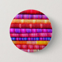 Rollen kleurrijke stoffen ronde button 5,7 cm