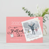 Rollen met bijbehorende foto-kerstfeestkaart kaart (Staand voorkant)