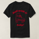 Rollen met daarin baby quad schaats roller derby t-shirt (Design voorkant)