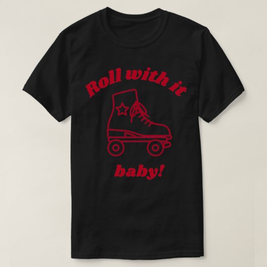 Rollen met daarin baby quad schaats roller derby t-shirt (Design voorkant)