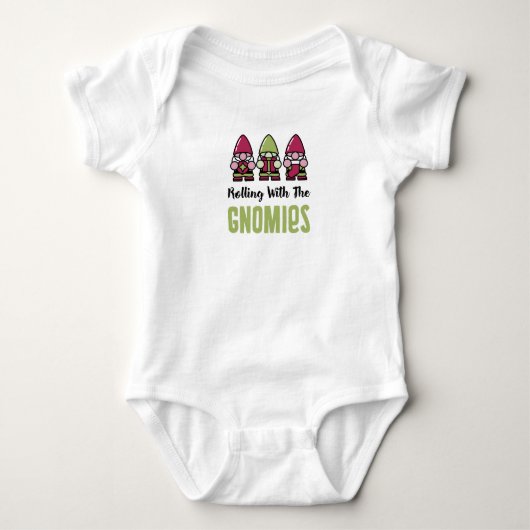Rollen met de Gnomies Baby Bodysuit (Voorkant)