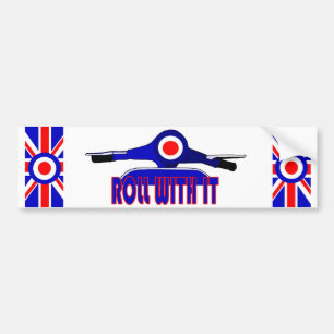 Rollen met een scooter bumpersticker