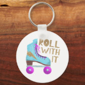 ROLLEN MET IT | 80-Schaats met omloopschroefdraad Sleutelhanger (Voorkant)