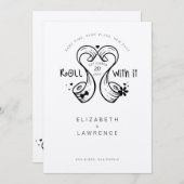 Rollen met IT-bride en gegroet papier, rolletje Save The Date (Voorkant / Achterkant)