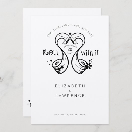 Rollen met IT-bride en gegroet papier, rolletje Save The Date (Voorkant / Achterkant)