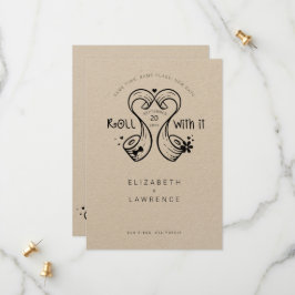 Rollen met IT-bride en gegroet papier, rolletje Save The Date