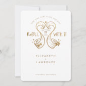 Rollen met IT-bride en groompapier — Heart Gold Save The Date (Voorkant)
