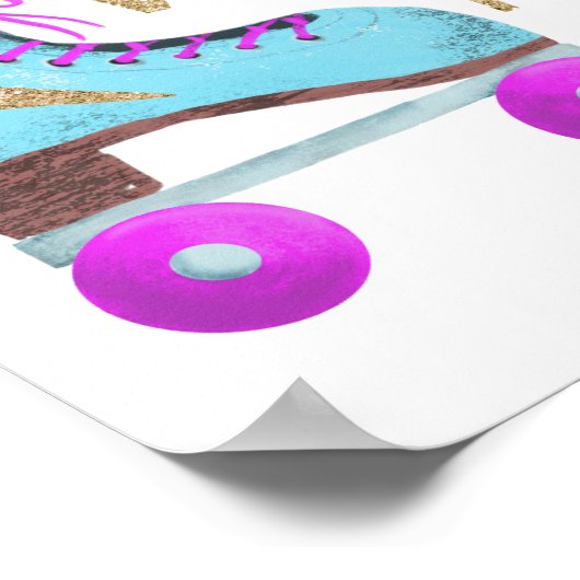 ROLLEN MET IT | Citaat Roller Schaats Typografie Poster (Hoek)