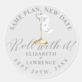 Rollen met IT elegante toiletpapier Ronde Sticker
