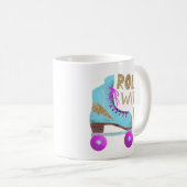 ROLLEN MET IT | Funny Quote Roller Skater Koffiemok (Voorkant rechts)