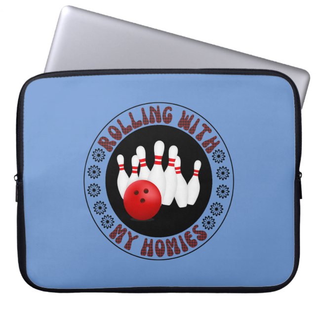 Rollen met mijn cadeautjes voor Bowling bowlers Laptop Sleeve (Voorkant)