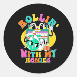 Rollen met mijn Homies Bowling Art voor kinderen M Ronde Sticker