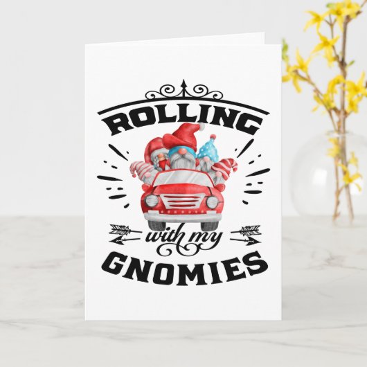 Rollen met mijn kerstgnomen van Gnomies Kaart (Gele Bloem)