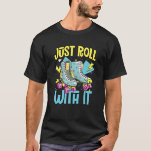 Rollen met Schaatsen met wielschroefdraad Rollerbl T-shirt