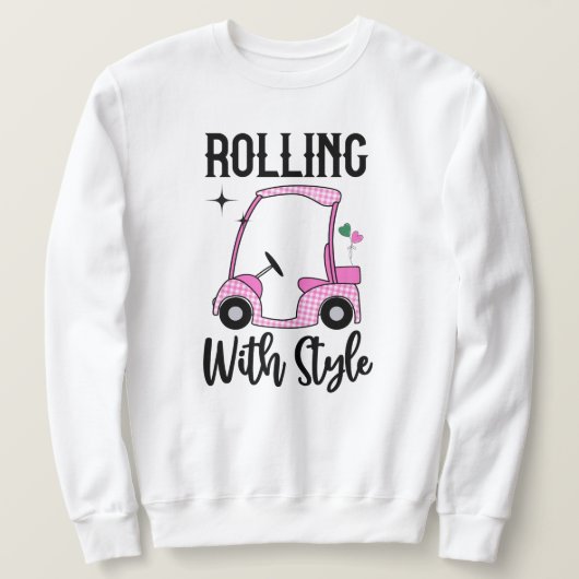 Rollen met stijl | Grappige golfkar Trui (Design voorkant)