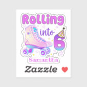 Rollen naar 6| De gevarenfeestdag van Roller Skate Sticker (Vel)